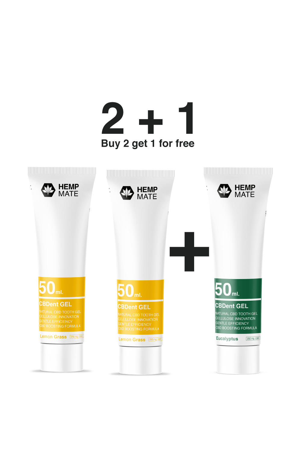 Set CBDent Gel Lemon Grass 2+1 Eucalyptus free 