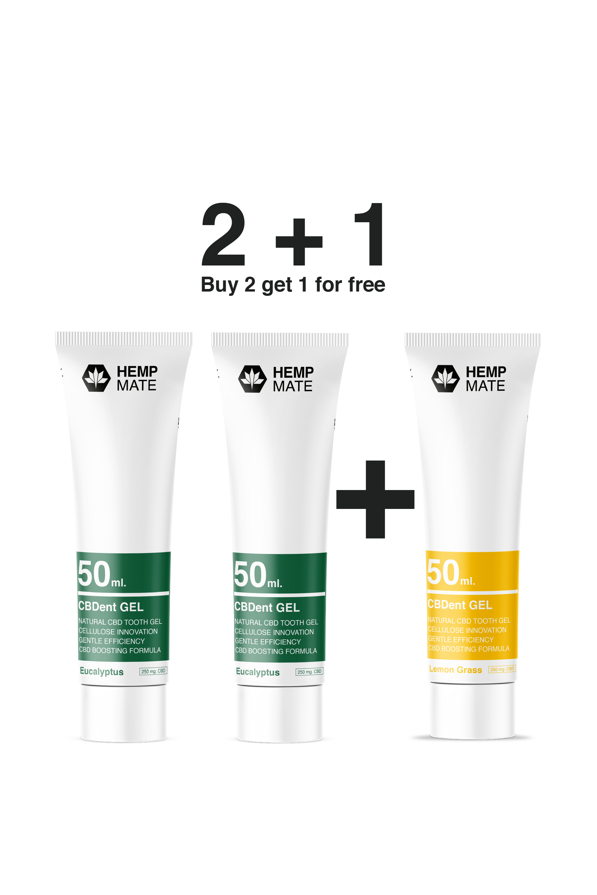 Set CBDent Gel Eucalyptus 2+1 Lemon Grass free
